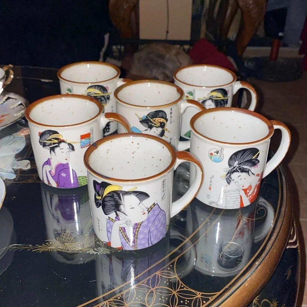 Vintage Set of 6 Japanese coffee/tea cups